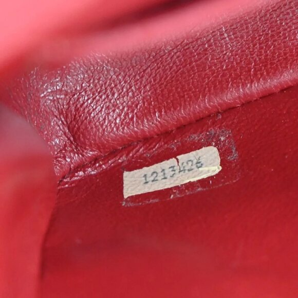 CHANEL CC Mini Matelasse Chain Shoulder Bag Leather Red GHW Vintage - Picture 15 of 16